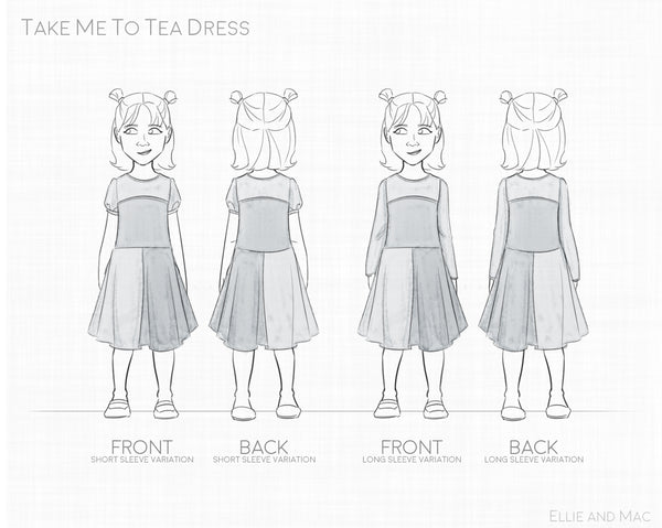 Take Me To Tea Girls Dress Sewing Pattern by Ellie and Mac Sewing Patterns