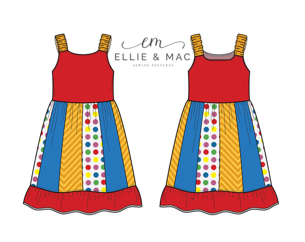 Ava Tank Dress Sewing Pattern by Ellie and Mac Sewing Patterns