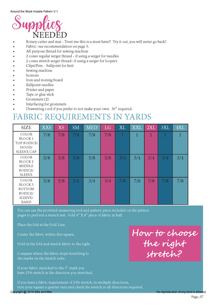 around the block fabric requirement