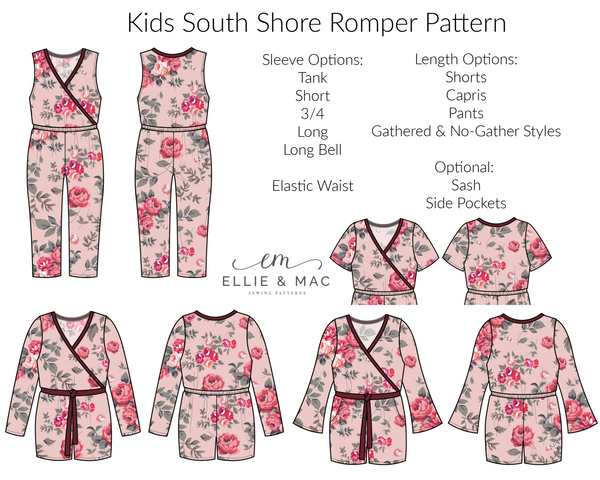 South Shore Kids Romper Sewing Patterns