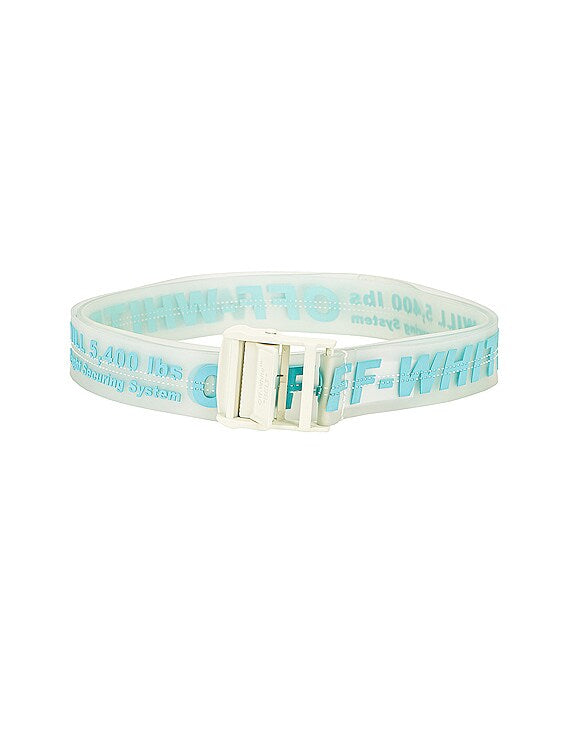 off white transparent belt blue