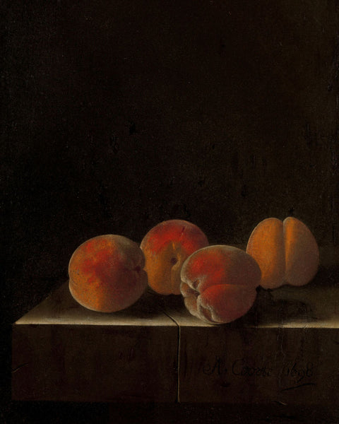 Four Apricots on a Stone Plinth, Adriaen Coorte - art for your interior