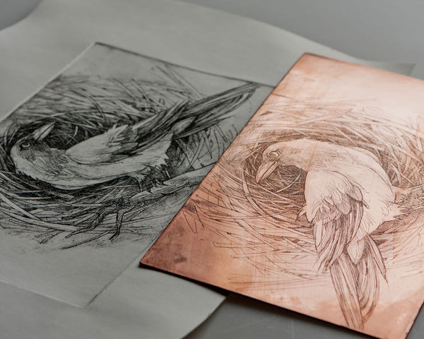 Etching with crow