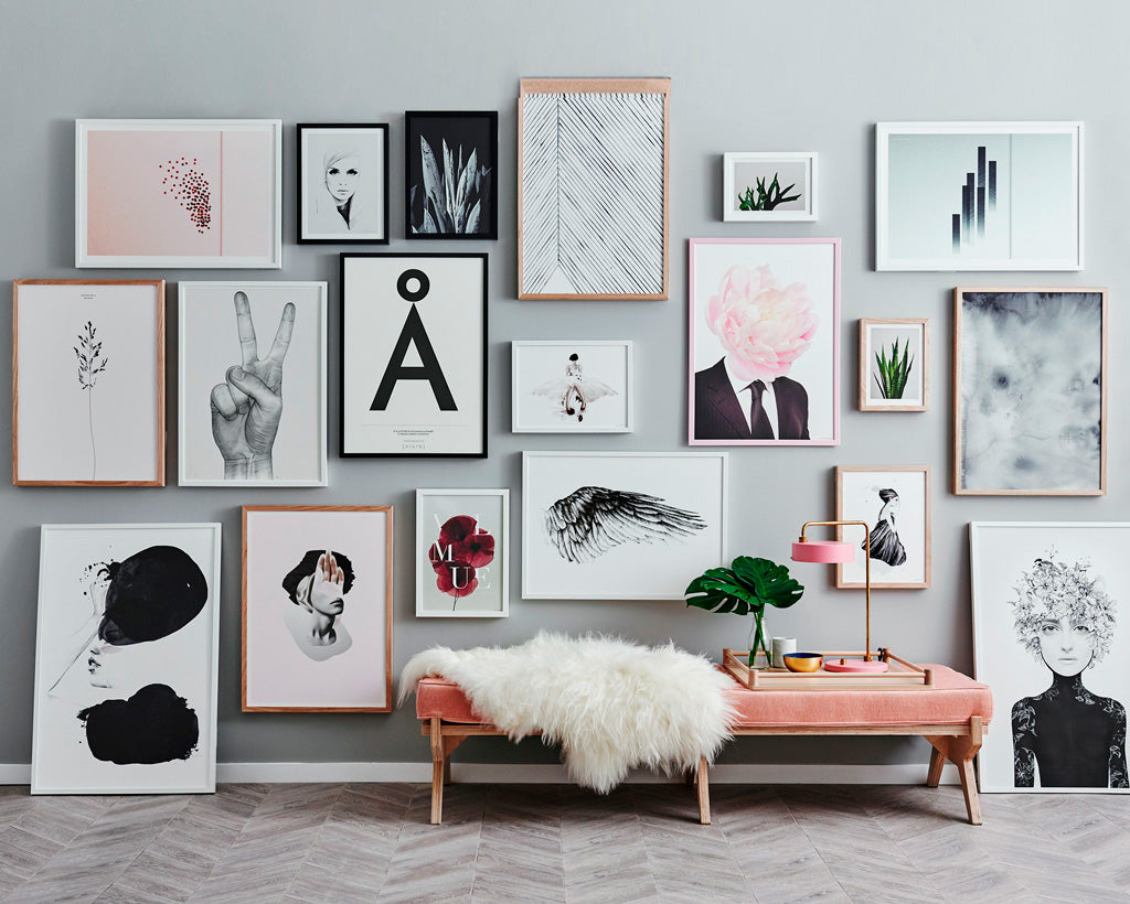Multiple prints on wall