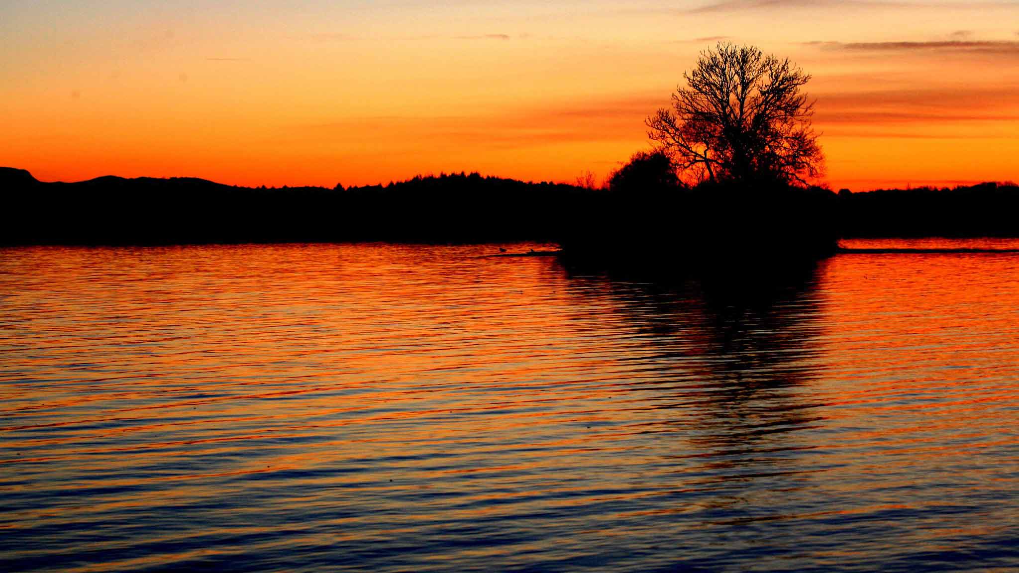 Loch Leven islands at sunset, Scotland