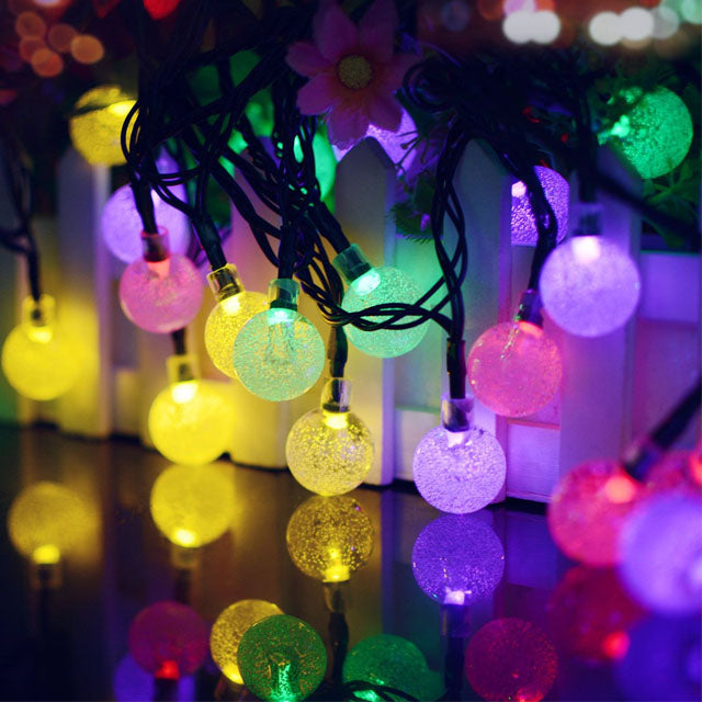 crystal ball solar string lights