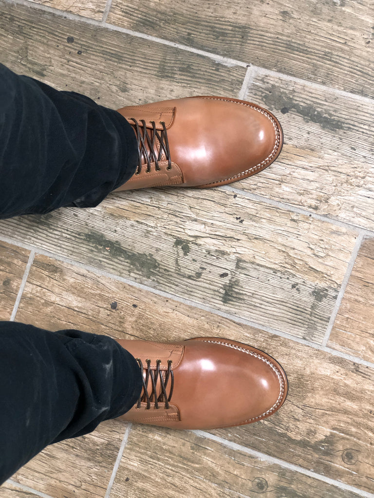 Viberg Natural shell cordovan leather boots