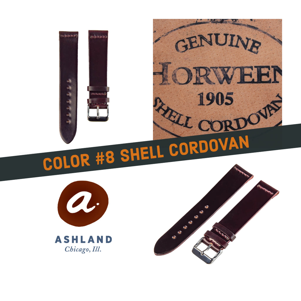 color #8 shell cordovan watch strap