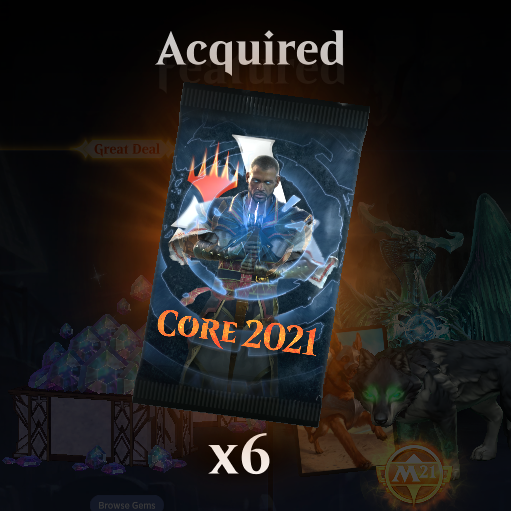 MTG ARENA massage only Core Set 2020 Pre-Release Paper 6 packs code