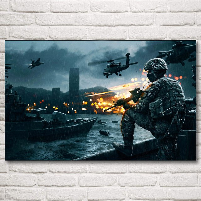 Hd Modern Canvas Wall Art Frame Army Soldier Enjoy Aviation