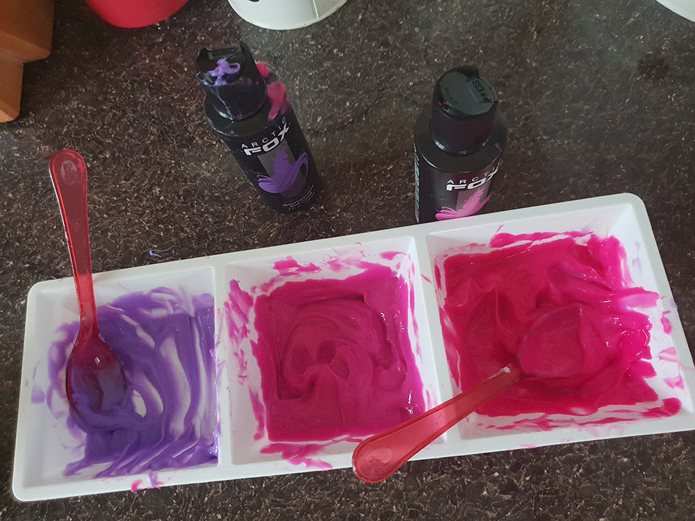 arctic fox blending hair dye colours