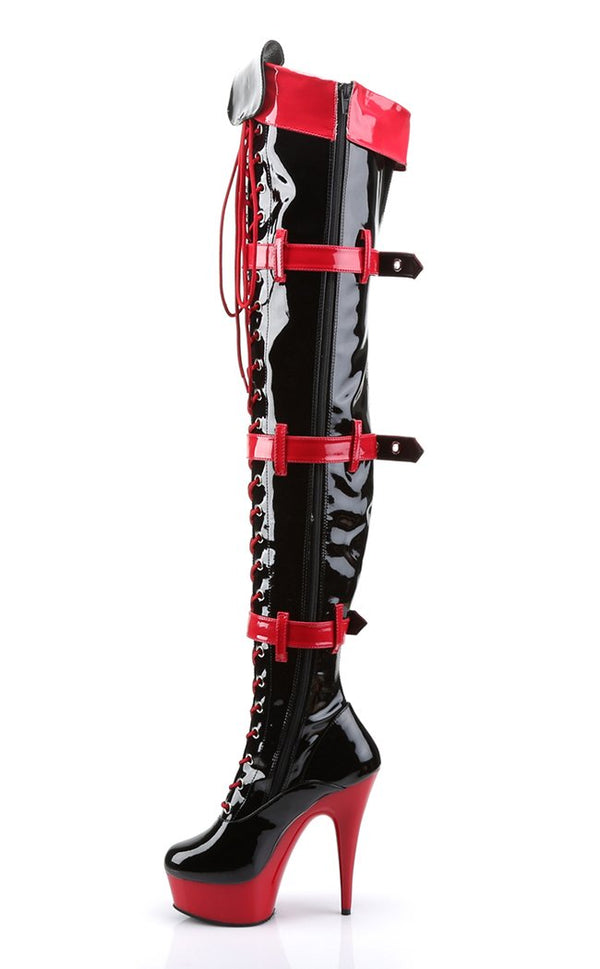Red or Black Pleaser Funtasma Patent Leather 5 Inch Platform Calf Boot 
