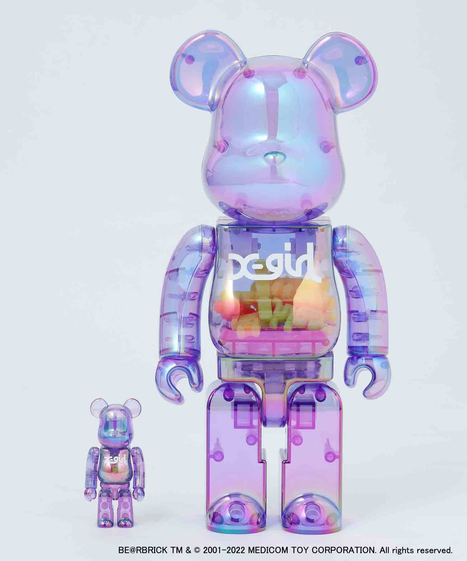 X-girl × BE@RBRICK CLEAR PURPLE 100 400 - その他