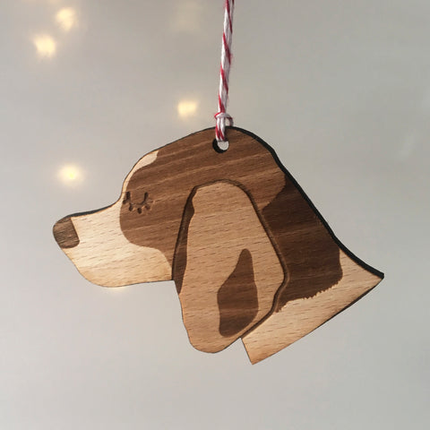 Beagle wooden christmas tree decoration