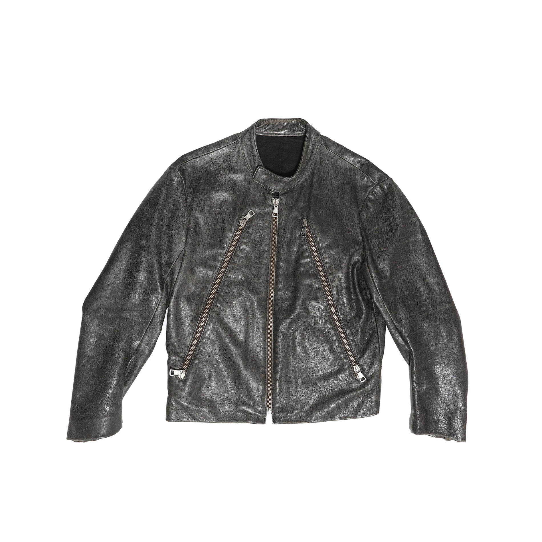 Maison Martin Margiela SS02 5-Zip Distressed Leather Jacket