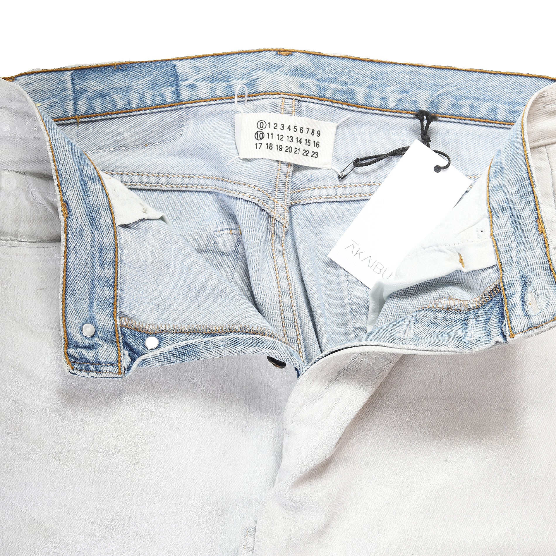 Maison Martin Margiela 1999 Artisanal White Painted Denim Pants