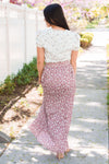 Ditzy Floral Textured Maxi Skirt Modest Dresses vendor-unknown