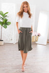 Well Wishes Modest Ribbed Jersey Skirt Skirts vendor-unknown 