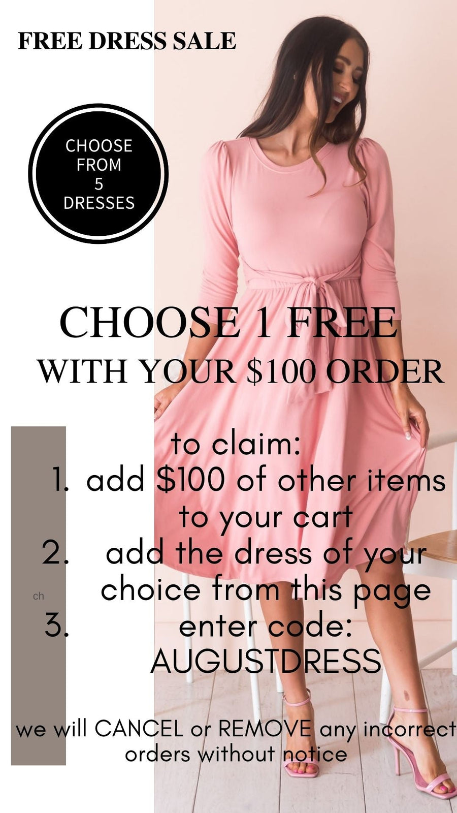 AUGUST FREE DRESS - READ DESCRIPTION