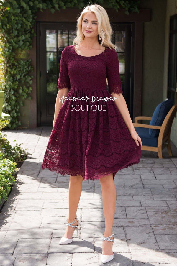 Burgundy Lace Modest Church Dress Best And Affordable Modest Boutique