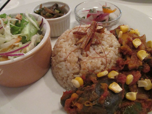 Vegetarian meal from macrobiotic Japanese restaurant