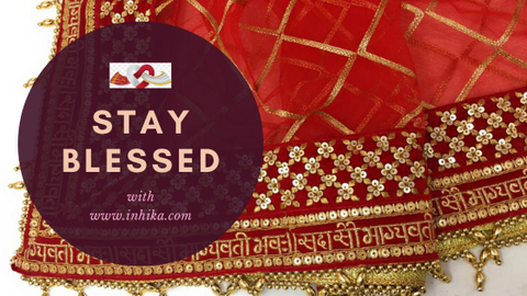 sada saubhgyavati lace with gold and red velvet lace Heavy Dupatta