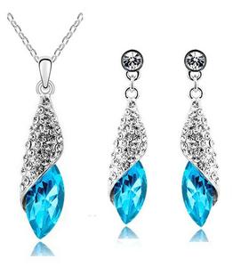 2PC Studded Cocoon Zirconia Earring & Necklace Set (16 Available Colors)