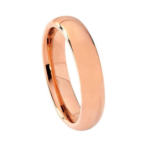 High Polish Dome Rose Gold Tungsten Carbide Ring