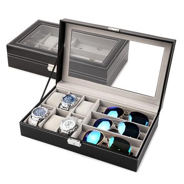 Black PU Leather Watch & Sunglasses Display Case (8 Available Size)