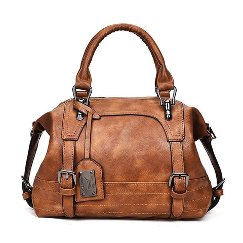 Vintage Corrected Grain Leather Satchel Handbag (4 Available Colors)