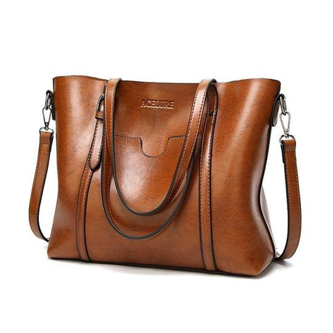 Large Pull-Up Tote Leather Bag (9 Available Colors)