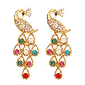 Multicoloured Zirconia Peacock Stud Earrings (2 Available Colors)