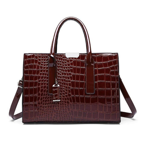 Formal Faux Crocodile Leather Bag (3Available Colors)