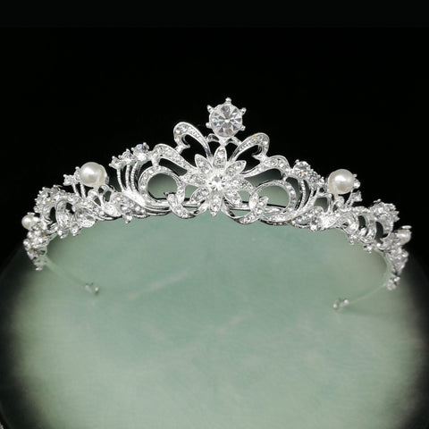 Retro Modern Zirconia Pearl Diadem (13 Available Designs)