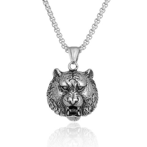 3D Sterling Silver Tiger Necklace (2 Available Color)