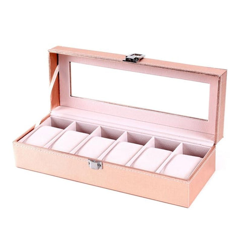 Peach Shade PU Leather Watch Display Case (3 Available Size)