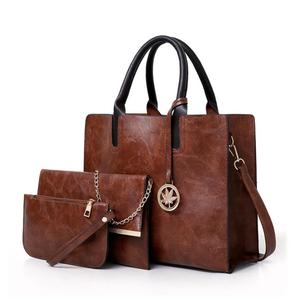 3PC Set Waxed Leather Purse Tote Bag (5 Available Colors)