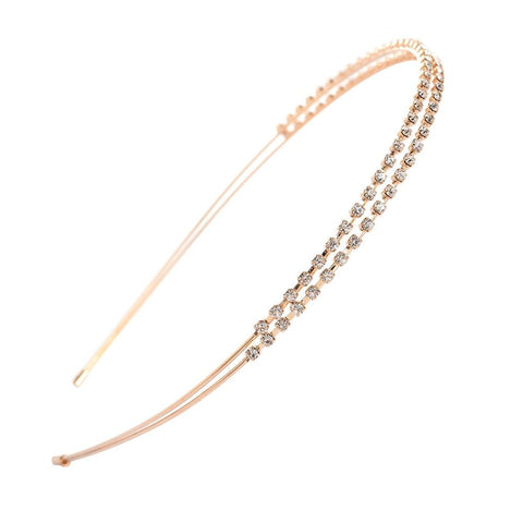 Double Row Microcrystalline Zirconia Plated Hairband (2 Available Colors)