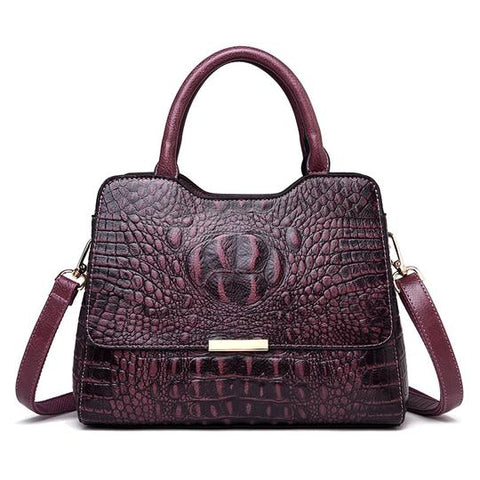 Embossed Crocodile Leather Sling Bag (4 Available Colors)