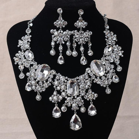 2PC Stainless Chandelier Earring & Necklace Set