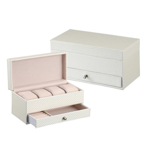 Elegant Double Layer Storage Watch Box With Drawer (2 Available Color)