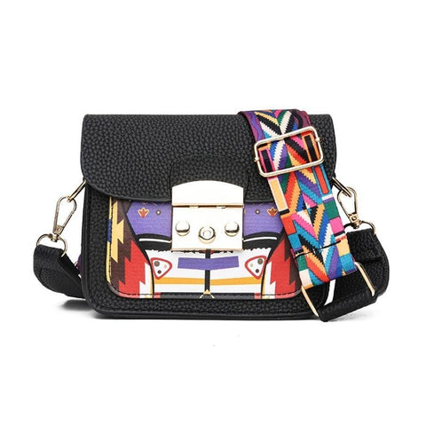 Hip Multicolored Sling Crossbody PU Leather Bag(2 Available Colors)