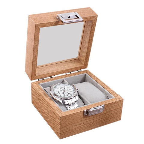 Compact Wood Travel Watch Display Case (2 Available Size)