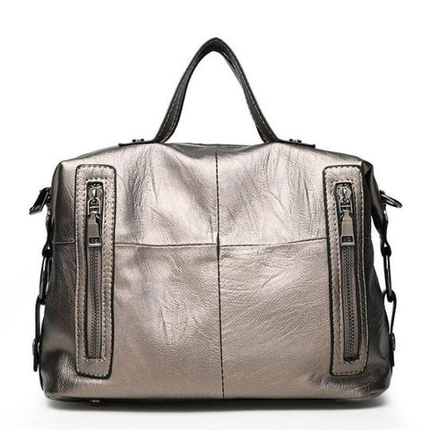 Multi-Compartment Satchel Bonded Leather Bag (5 Available Colors)