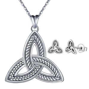 2PC Triquetra Earrings & Necklace Set