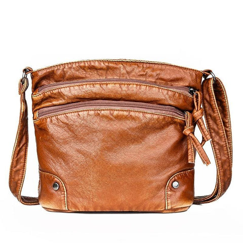 Three Compartment Genuine Leather Sling Bag (2 Available Colors)