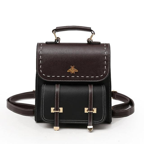 Dual Purpose Structured Vintage School Leather Bag (3 Available Colors)