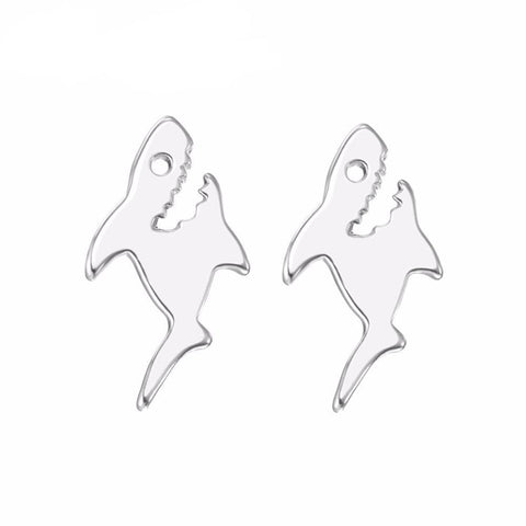 Plated Shark Stud Earrings (2 Available Colors)