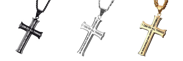 Empowering Plated Stainless Steel Cross Necklace