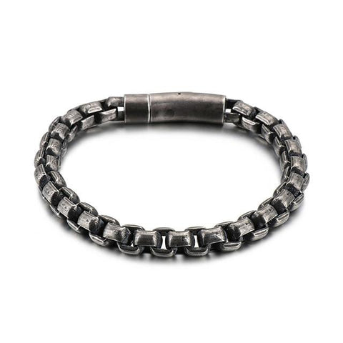 Plated Stainless Steel Curve Motorcycle Chain Bracelet